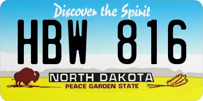 ND license plate HBW816