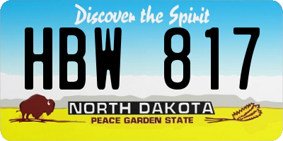 ND license plate HBW817