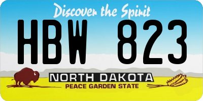 ND license plate HBW823
