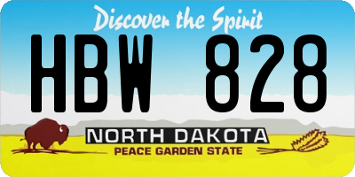 ND license plate HBW828