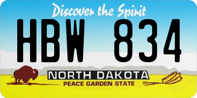 ND license plate HBW834