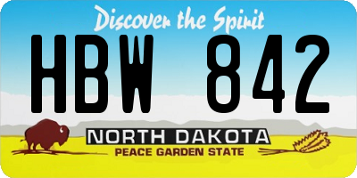 ND license plate HBW842