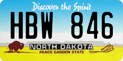 ND license plate HBW846