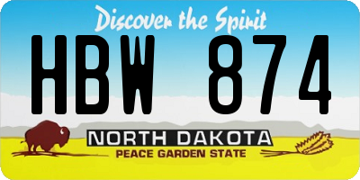 ND license plate HBW874