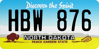 ND license plate HBW876