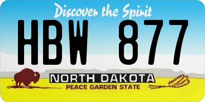 ND license plate HBW877