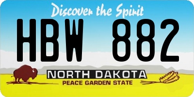 ND license plate HBW882