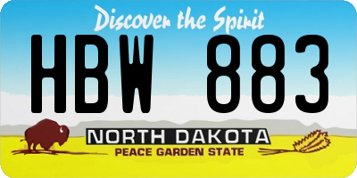 ND license plate HBW883