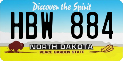 ND license plate HBW884