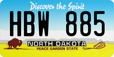 ND license plate HBW885