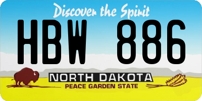 ND license plate HBW886