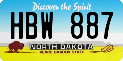 ND license plate HBW887