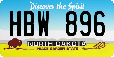 ND license plate HBW896