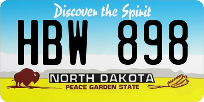 ND license plate HBW898