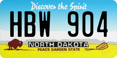 ND license plate HBW904