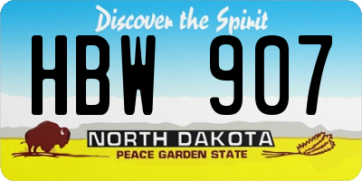 ND license plate HBW907