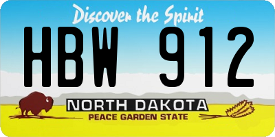 ND license plate HBW912