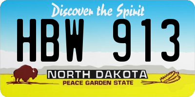 ND license plate HBW913