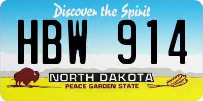 ND license plate HBW914