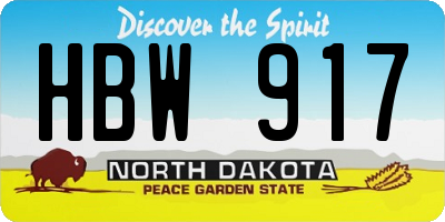 ND license plate HBW917