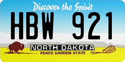 ND license plate HBW921