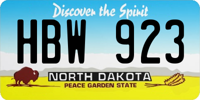 ND license plate HBW923