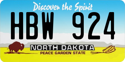 ND license plate HBW924