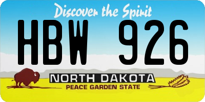 ND license plate HBW926