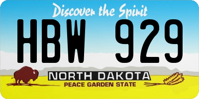 ND license plate HBW929