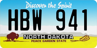 ND license plate HBW941