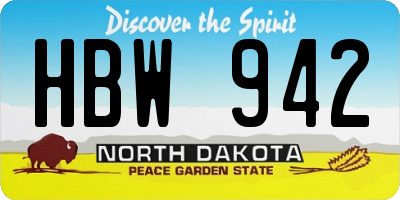 ND license plate HBW942