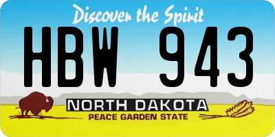 ND license plate HBW943