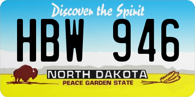 ND license plate HBW946