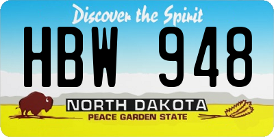 ND license plate HBW948