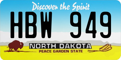 ND license plate HBW949