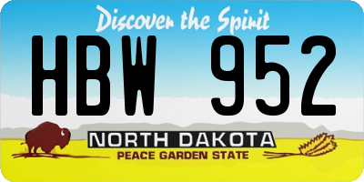 ND license plate HBW952