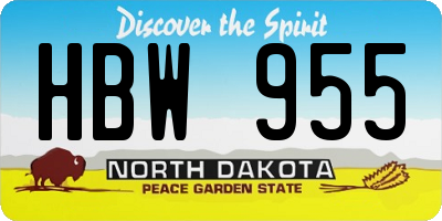 ND license plate HBW955