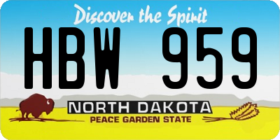 ND license plate HBW959