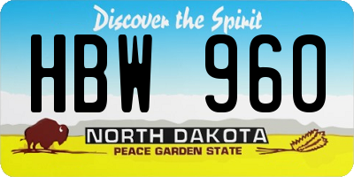 ND license plate HBW960