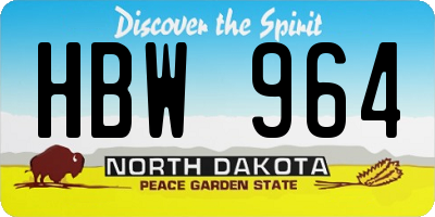 ND license plate HBW964