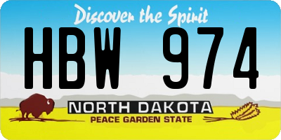 ND license plate HBW974