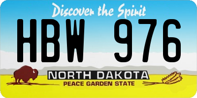 ND license plate HBW976