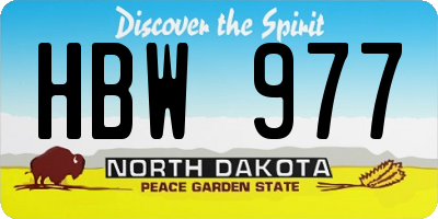 ND license plate HBW977