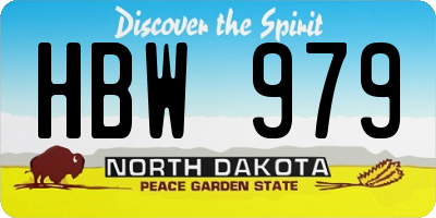 ND license plate HBW979