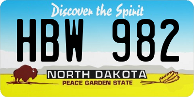 ND license plate HBW982