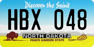 ND license plate HBX048