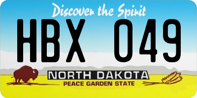 ND license plate HBX049