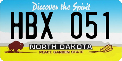 ND license plate HBX051