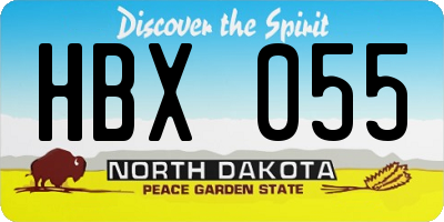 ND license plate HBX055