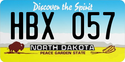 ND license plate HBX057